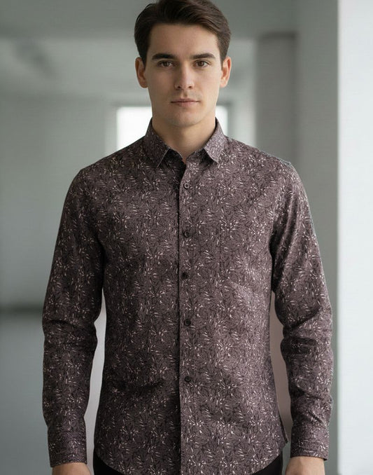 MENS LONG SLEEVE PRINTED SHIRT
