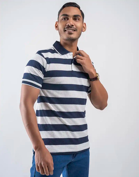 JOBBS STRIPED POLO T - SHIRT