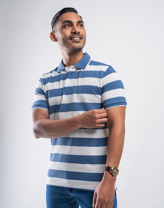 JOBBS STRIPED POLO T - SHIRT