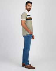 BIGG BOSS STRIPED POLO T - SHIRT