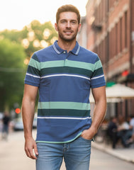 BIGG BOSS STRIPED POLO T - SHIRT