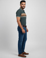 BIGG BOSS STRIPED POLO T - SHIRT