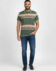 BIGG BOSS STRIPED POLO T - SHIRT