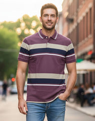 BIGG BOSS STRIPED POLO T - SHIRT