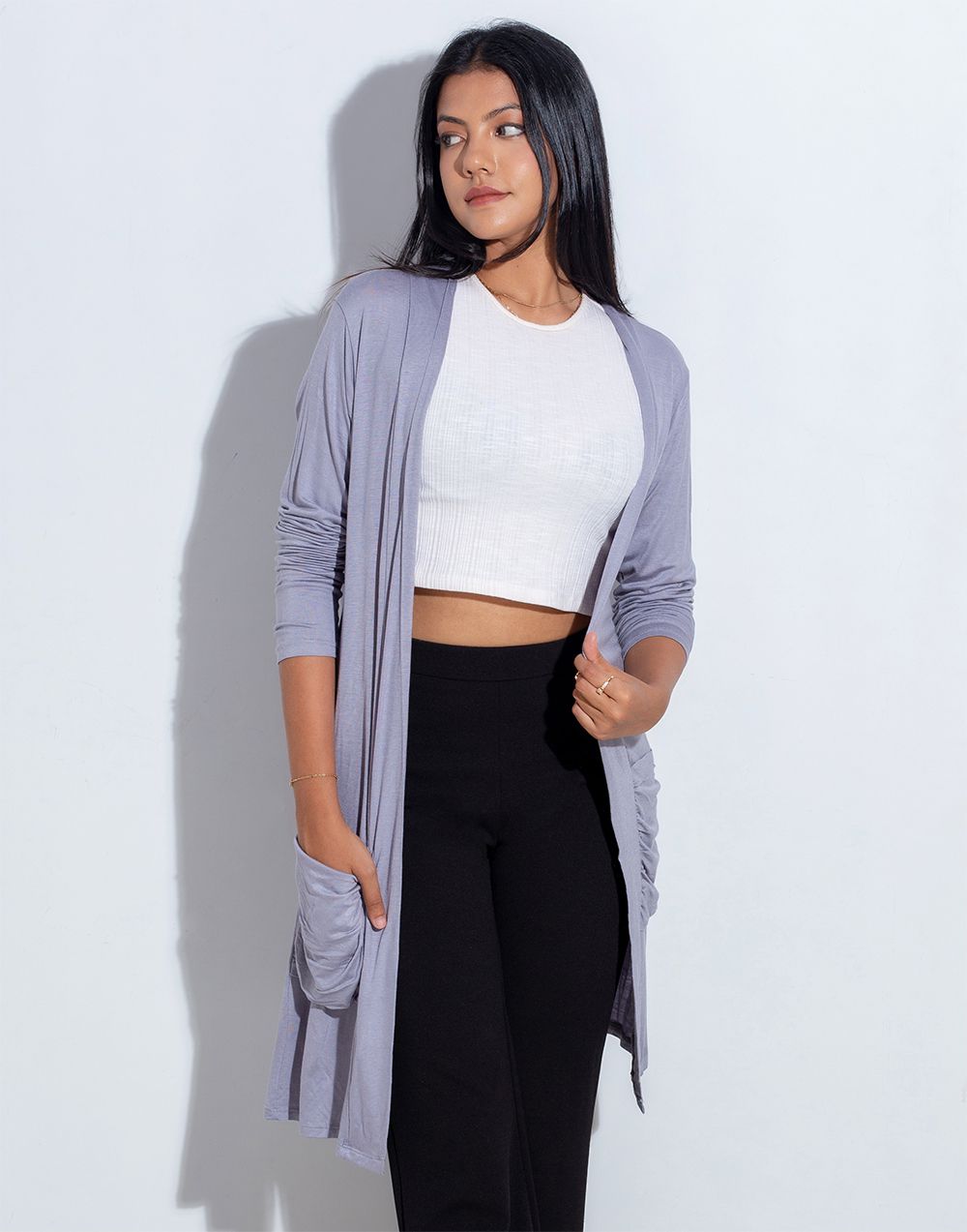 0300600063GRY-FRE 4_Ladies_Overcoats_Fashion Bug Sri Lanka