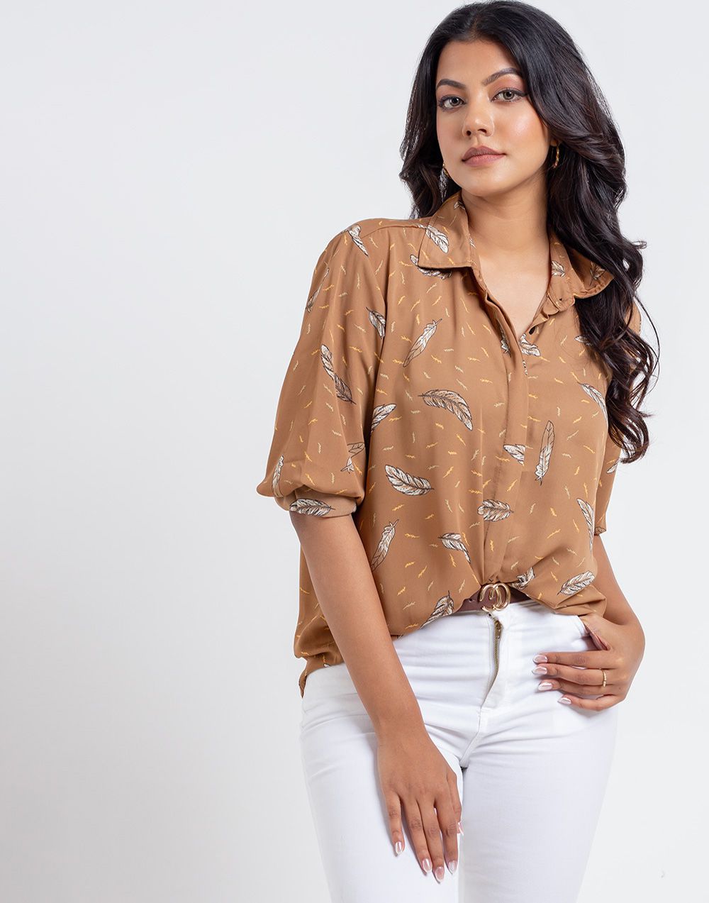 0300916051BRN (1)_Ladies_Blouse_Fashion Bug Sri Lanka