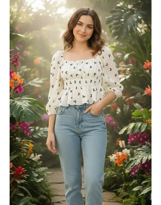 AMANI CASUAL PRINTED BLOUSE