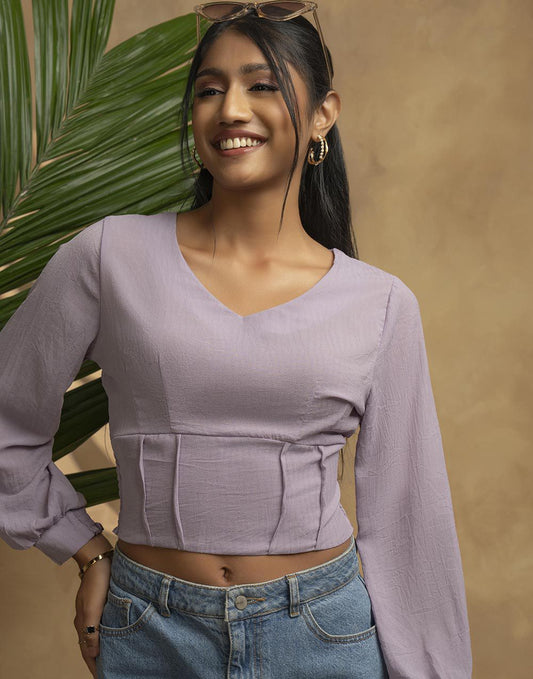 GIVO LONG SLEEVE CROP TOP