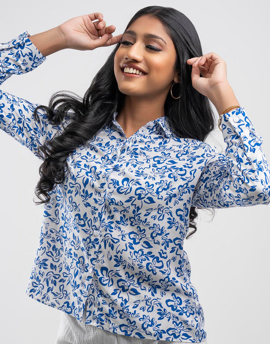 GIVO  PRINTED SHIRT TOP