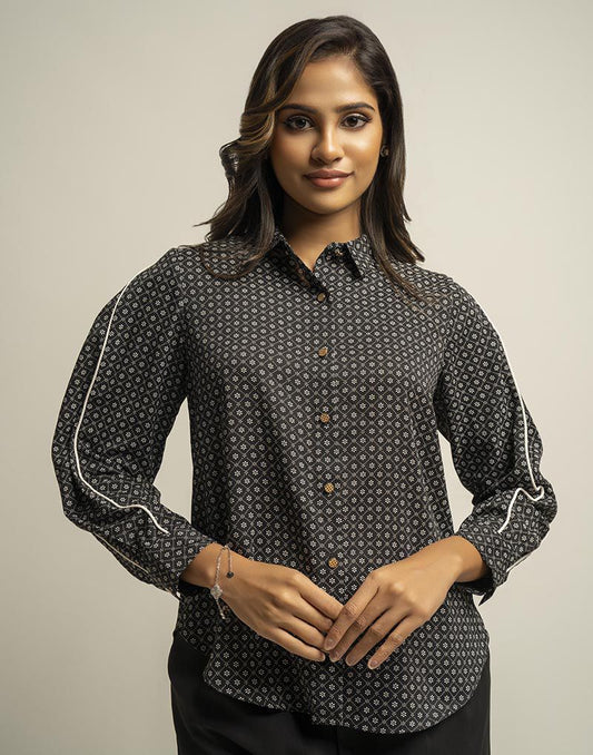 AMANI LONG SLEEVE PRINTED TOP