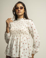 AMANI LONG SLEEVE PRINTED TOP