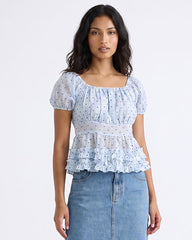 Ladies Puff Sleeve Blouse Top