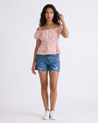Ladies Puff Sleeve Blouse Top