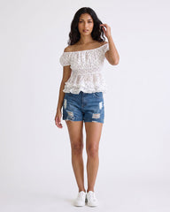 Ladies Puff Sleeve Blouse Top