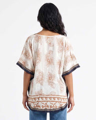 Ladies V-Neck Kaftan Style Blouse Top
