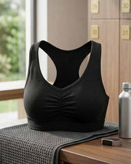 Women's padded cotton sports bra