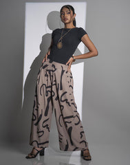GIVO PRINTED WIDE LEG PANT