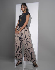GIVO PRINTED WIDE LEG PANT