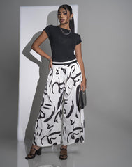 GIVO PRINTED WIDE LEG PANT