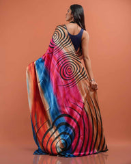 ETHNIC FUSION PRINTED SILK SAREE