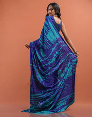 ETHNIC FUSION PRINTED BATIK INSPIRED SILK SAREE