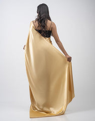 ETHNIC FUSION PLAIN SILK SAREE