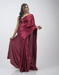 ETHNIC FUSION PLAIN SILK SAREE