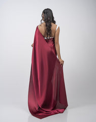 ETHNIC FUSION PLAIN SILK SAREE