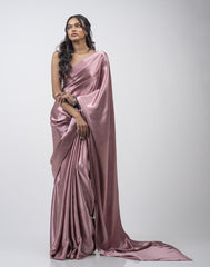 ETHNIC FUSION PLAIN SILK SAREE