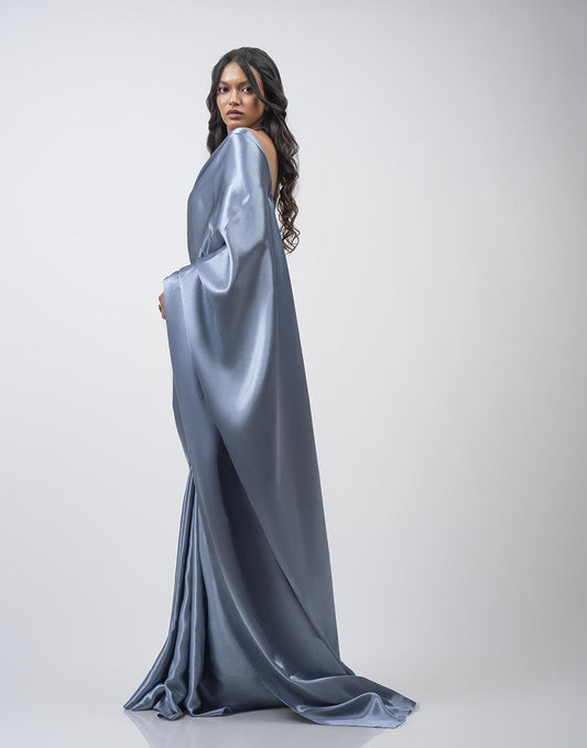 ETHNIC FUSION PLAIN SILK SAREE