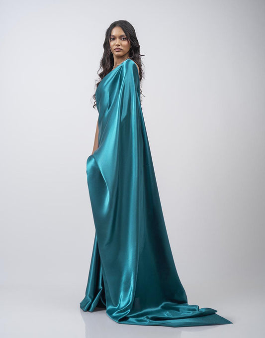 ETHNIC FUSION PLAIN SILK SAREE