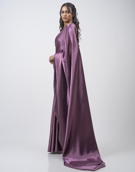 ETHNIC FUSION PLAIN SILK SAREE