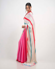 ETHNIC FUSION PRINTED BATIK INSPIRED SILK SAREE