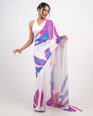 ETHNIC FUSION PRINTED BATIK INSPIRED SILK SAREE