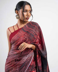 ETHNIC FUSION PRINTED BATIK INSPIRED SILK SAREE