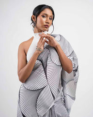 ETHNIC FUSION PRINTED BATIK INSPIRED SILK SAREE