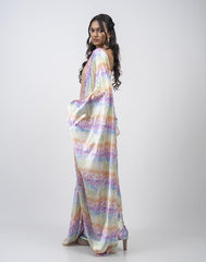 ETHNIC FUSION PRINTED BATIK INSPIRED SILK SAREE