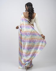 ETHNIC FUSION PRINTED BATIK INSPIRED SILK SAREE