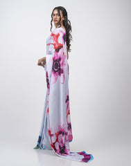 ETHNIC FUSION PRINTED BATIK INSPIRED SILK SAREE