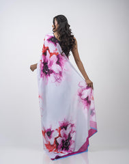 ETHNIC FUSION PRINTED BATIK INSPIRED SILK SAREE