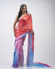 ETHNIC FUSION PRINTED BATIK INSPIRED SILK SAREE