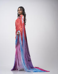 ETHNIC FUSION PRINTED BATIK INSPIRED SILK SAREE