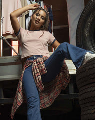 AMANI  GRAPHIC PRINTED  CROP T - SHIRT