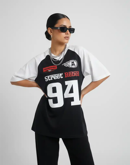 A . OVERSIZED PRINTED T - SHIRT