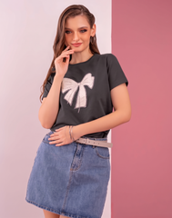 A. RHINESTONE EMBELLISHED T - SHIRT