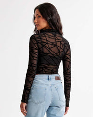 LADIES LONG SLEEVE PRINTED TOP