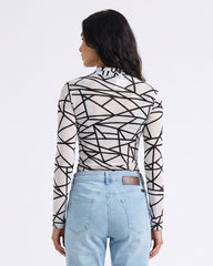 LADIES LONG SLEEVE PRINTED TOP