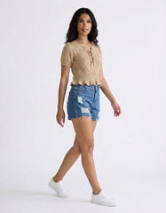 SHORT SLEEVE CROP TOP