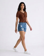 SHORT SLEEVE CROP TOP