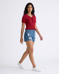 SHORT SLEEVE CROP TOP